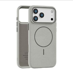 Premium Gray Leather Phone Case Iphone 17 Pro Max
